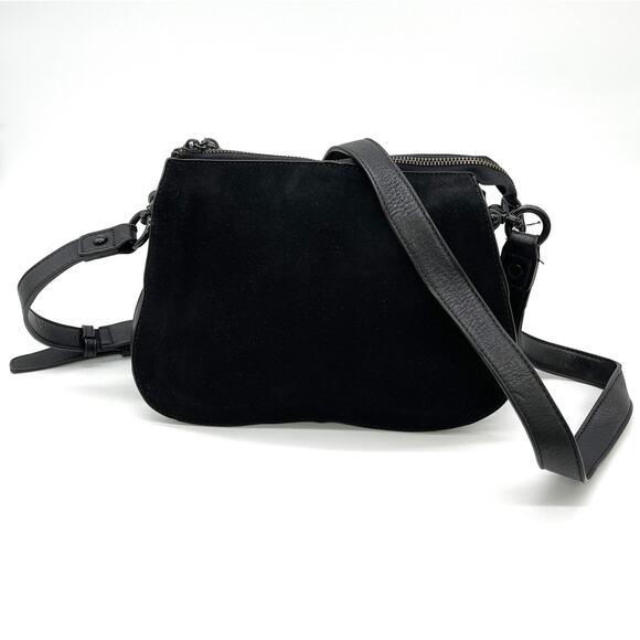 La Diva Crossbody Bag Purse Suede Leather Tasseled Boho Minimalist Grunge Gothic - Picture 16 of 16